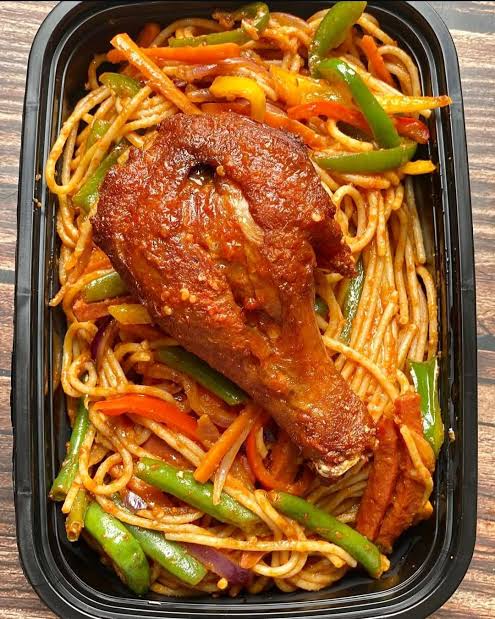 Stir-fry spaghetti & turkey