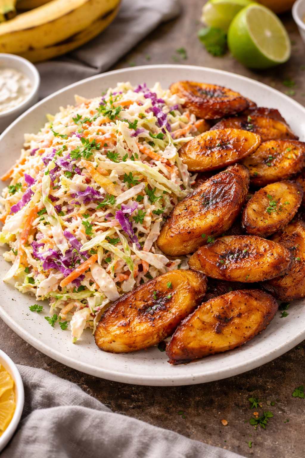 Plantain & coleslaw