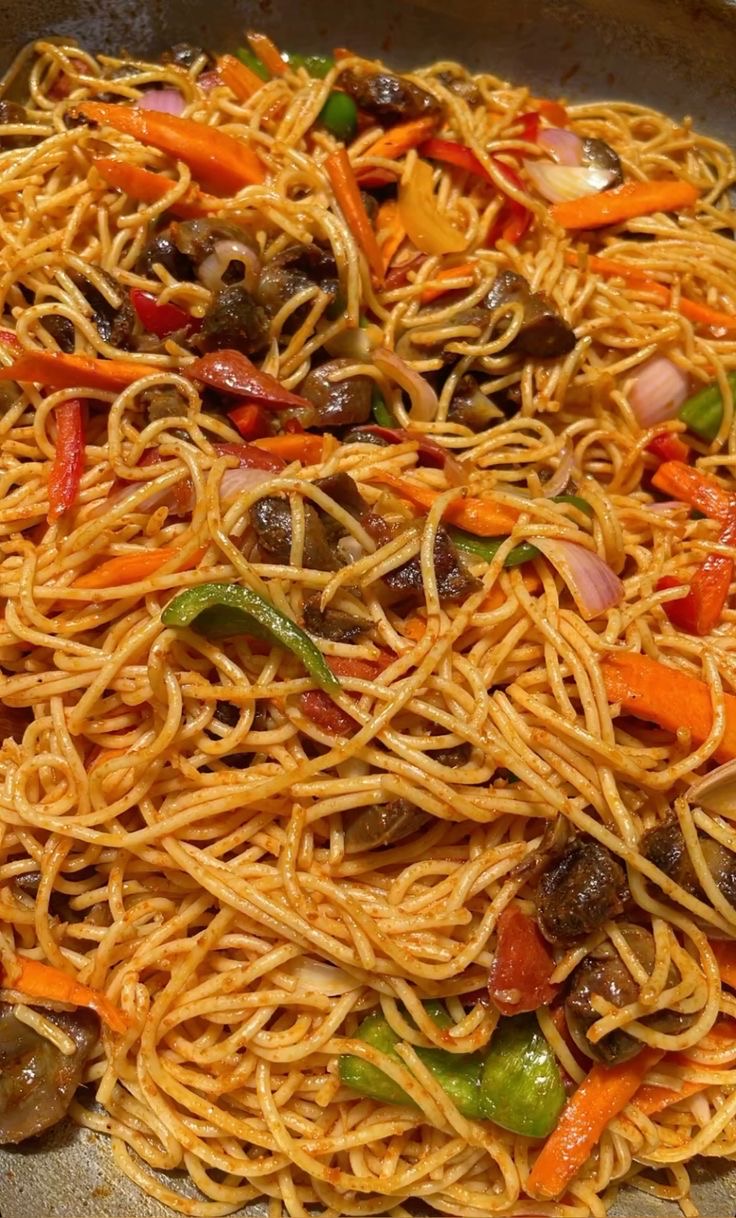 Stir-fry spaghetti & beef